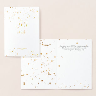 PixDezines Gold Brush Script His Vows Foil Card