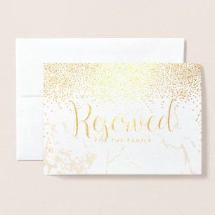 PixDezines Gold Confetti/Reserved Table Sign Foil Card