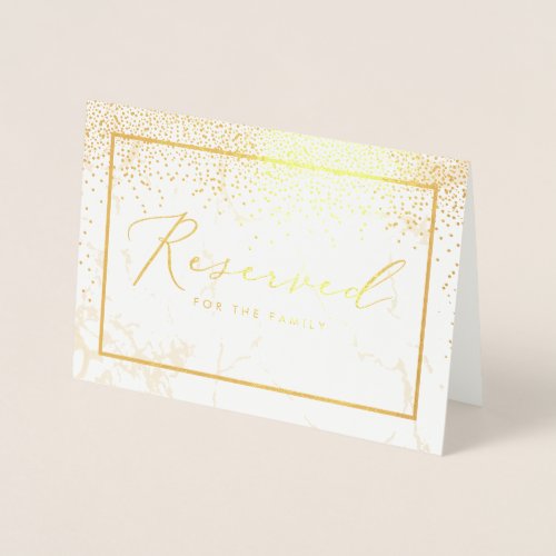 PixDezines Gold ConfettiReserved Table Signs Foil Card