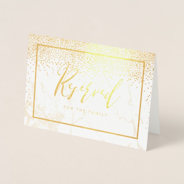 PixDezines Gold Confetti/Reserved Table Signs Foil Card (Front)