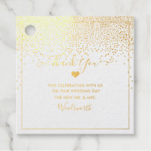 PixDezines Gold Foil Confetti + Heart Thank You