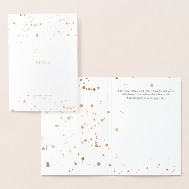 PixDezines Gold Luxe Calligraphy Her Vows Foil Card (Display)