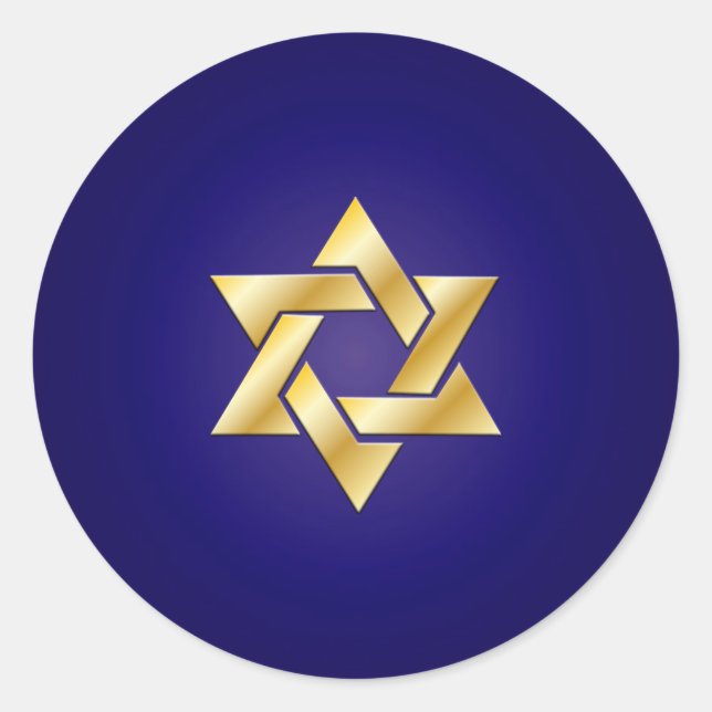 PixDezines gold star of david/DIY background Classic Round Sticker (Front)