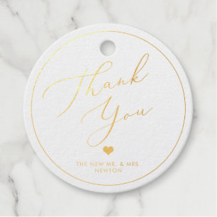 PixDezines Gold Thank You, Luxury Calligraphy Foil Favor Tags