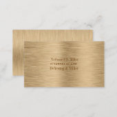 PixDezines gold tone brushed steel/DIY fonts+color Business Card (Front/Back)