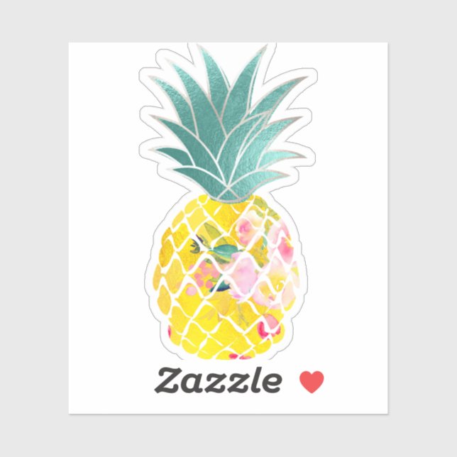 PixDezines Golden Aloha Pineapple, Iridescent Sticker (Sheet)