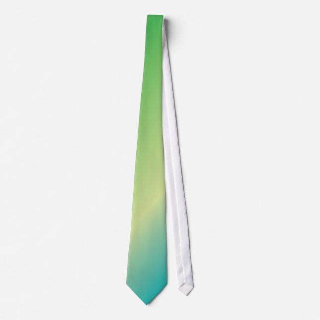 PixDezines gradient ties, teal+green, peacock colo Tie (Front)