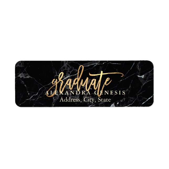 PixDezines Graduation/Faux Gold Script Font Label (Front)
