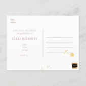 PixDezines Graduation/Rose Gold Script Font Invitation Postcard (Back)