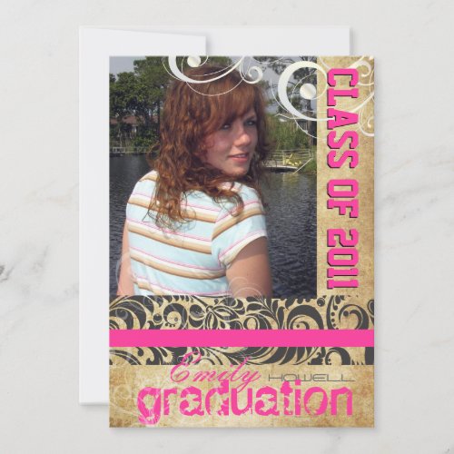 PixDezines graduation vintage bellisimoi Damask Invitation