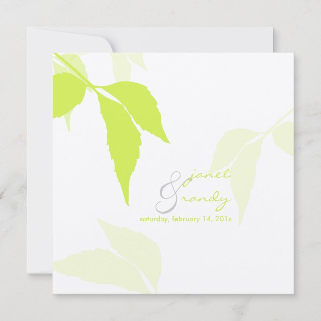 PixDezines green foliage/diy background color Invitation (Front)