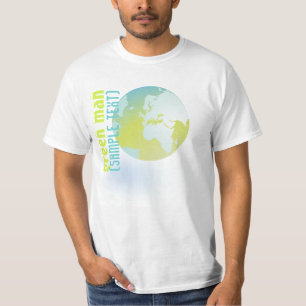 PixDezines Green Man, globe T-Shirt