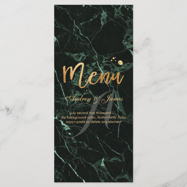 PixDezines Green Marble/Shine Menu/Faux Gold Menu (Front)