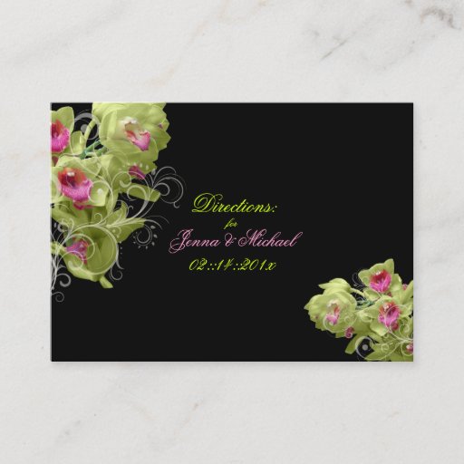 Customizable PixDezines Green+Pink Orchid, Directions/diy color Business Card