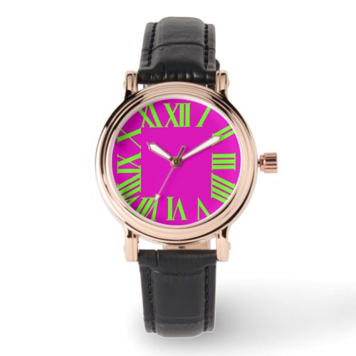 PixDezines Green Roman NumerosDIY background Watch