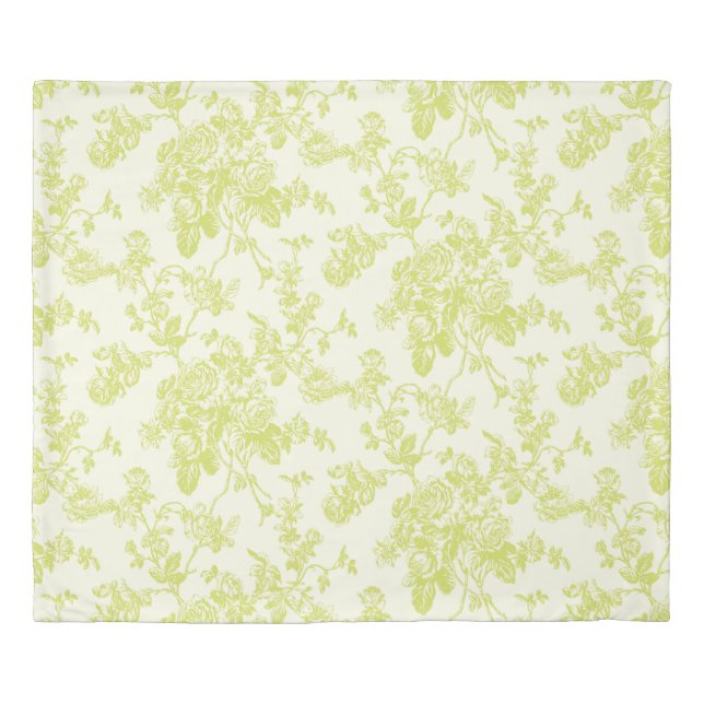 PixDezines Green Roses Toile/DIY background Color Duvet Cover (Front)