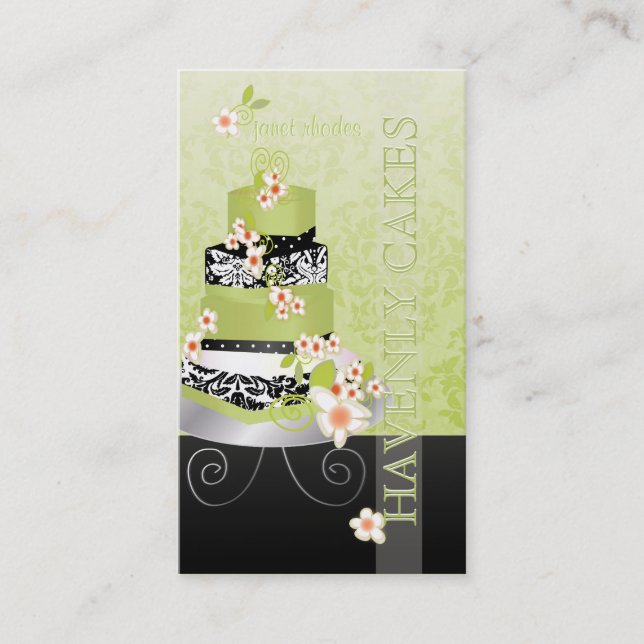 PixDezines green tea fondant cake/diy color Business Card (Front)