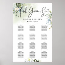 PixDezines Greenery Calligraphy, Seating Chart