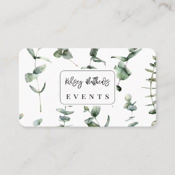 Pixdezines Greenery Eucalyptus Business Card by Create_Business_Card at Zazzle