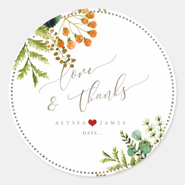 PixDezines Greenery, Tropical Foliage Classic Round Sticker (Front)