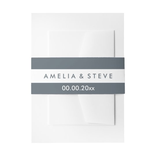 pixdezines grey diy color adjustable stripes invitation belly band