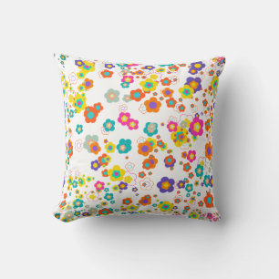 PixDezines groovy daisies/diy background colors Throw Pillow