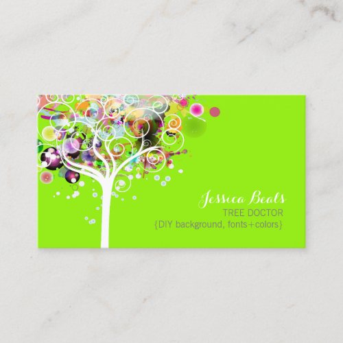 PixDezines Grunge TreeDIY background color Business Card