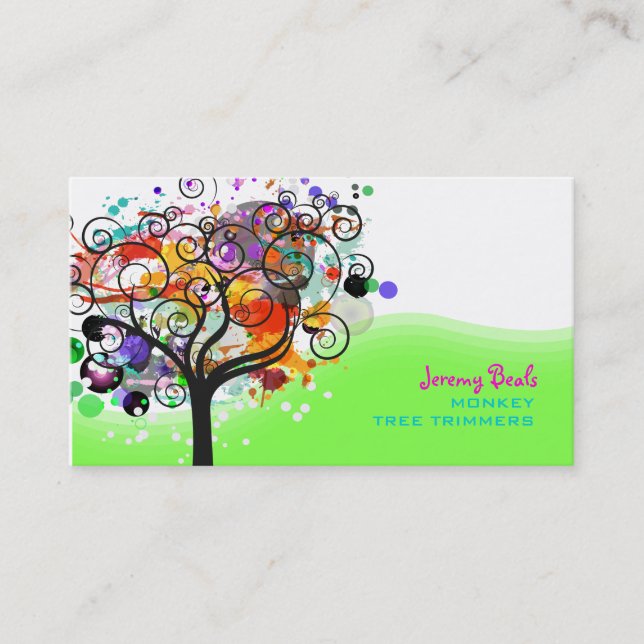 PixDezines Grunge Tree Trimmers ♥♥♥♥ Business Card (Front)