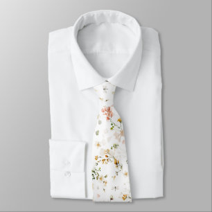 PixDezines H2 Airy Garden Flowers Neck Tie