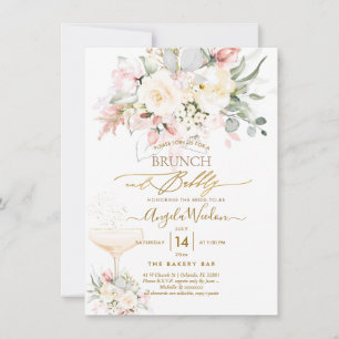 PixDezines H2 Blush Alabaster Roses Brunch Bubbly Invitation