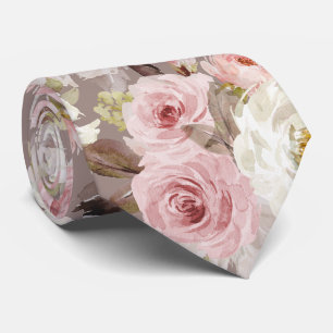 PixDezines H2 Blush Dusty Pink Roses DIY Bckgrnd Neck Tie