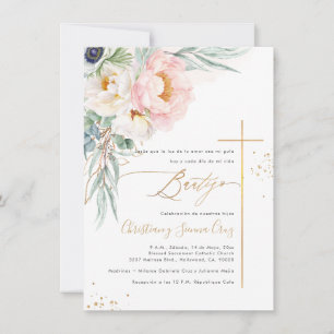 PixDezines H2 Blush Peonies Eucalyptus Bautizo Invitation