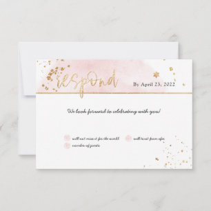 PixDezines H2 Blush Pink Cotton Candy Mitzvah RSVP Invitation