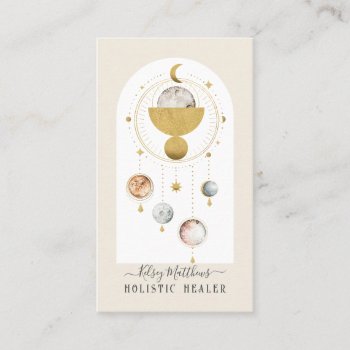 Pixdezines H2 Celestial Works Faux Gold Business Card by Create_Business_Card at Zazzle