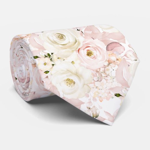 PixDezines H2 Cream Dusty Roses DIY Backgrnd Neck Tie