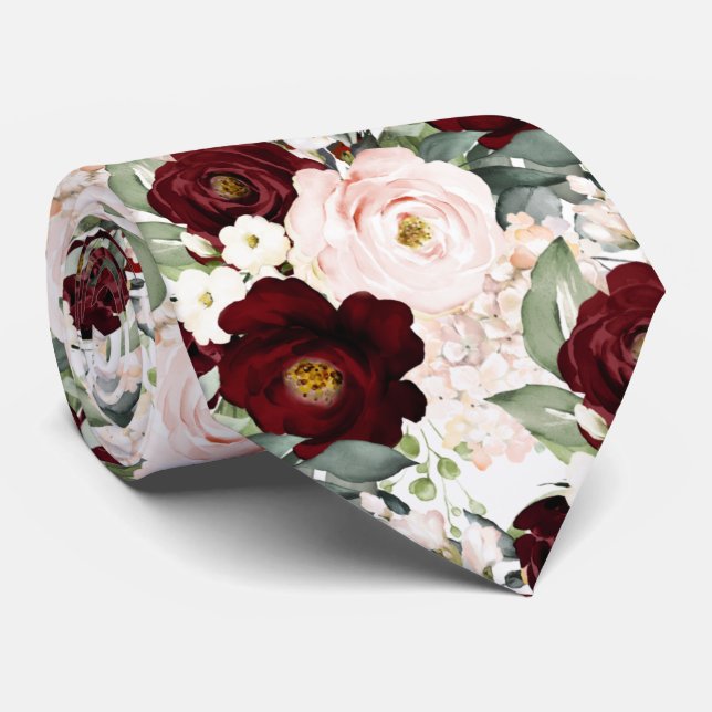 PixDezines H2 Cream Dusty Roses DIY Backgrnd Neck Tie (Rolled)