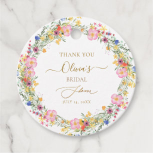 PixDezines H2 Delicate Wild Flowers Bridal Shower Favor Tags