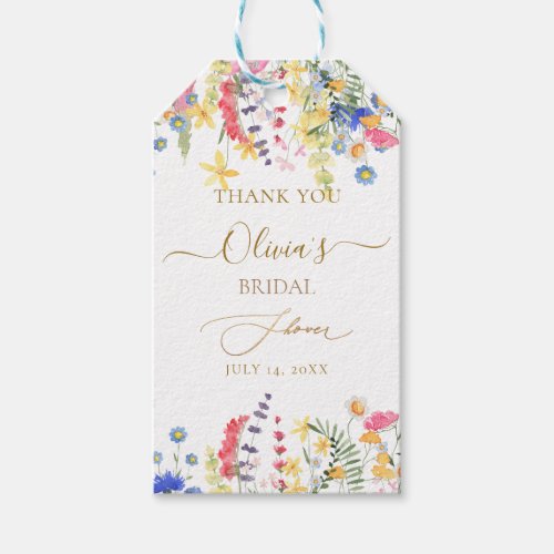 PixDezines H2 Delicate Wild Flowers Bridal Shower Gift Tags