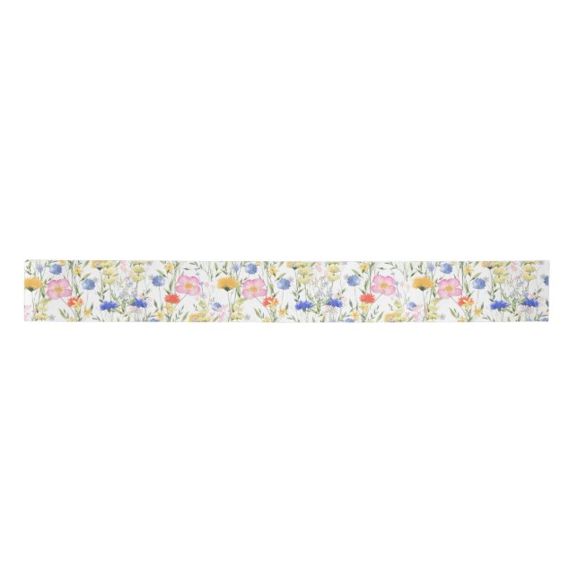 PixDezines H2 Delicate Wild Flowers Satin Ribbon (Front)