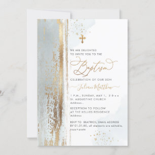PixDezines H2 Dusty Blue Baptism Invitation