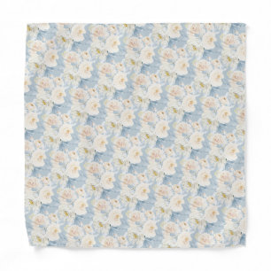 PixDezines H2 Dusty Blue Roses Bandana
