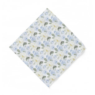 PixDezines H2 Dusty Blue Roses Bandana