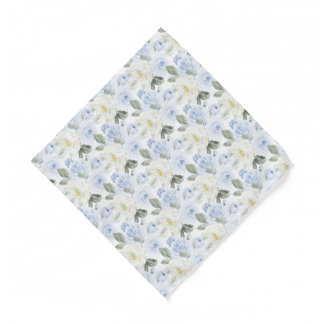 PixDezines H2 Dusty Blue Roses Bandana