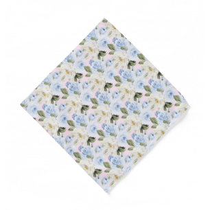 PixDezines H2 Dusty Blue Roses Pocket Sq DIY  Bandana
