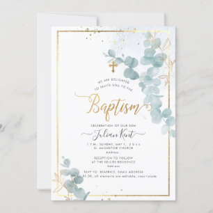 PixDezines H2 Eucalyptus Baptism Invitation