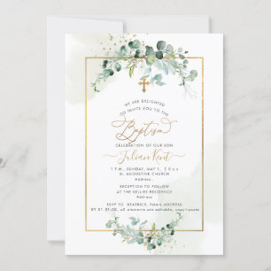 PixDezines H2 Eucalyptus Baptism Invitation