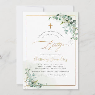 PixDezines H2 Eucalyptus Bautizo Invitation