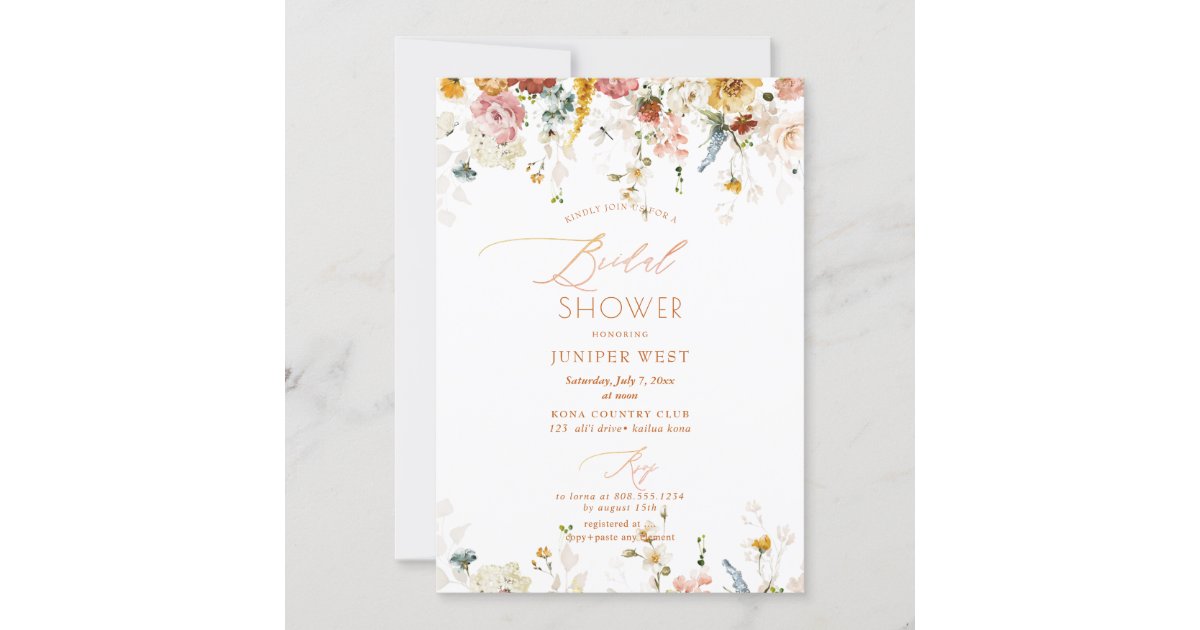 PixDezines H2 Fall Garden Flowers Bridal Shower Invitation Zazzle Pixdezines h2 fall garden flowers bridal shower invitation zazzle