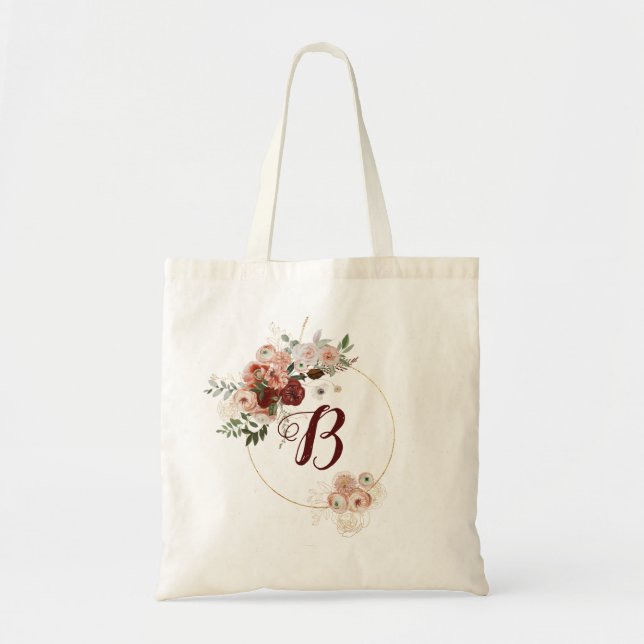 PixDezines H2 Fall Garden Flowers Bridal Shower Tote Bag (Front)