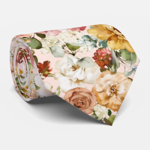 PixDezines H2 Fall Garden Flowers Neck Tie